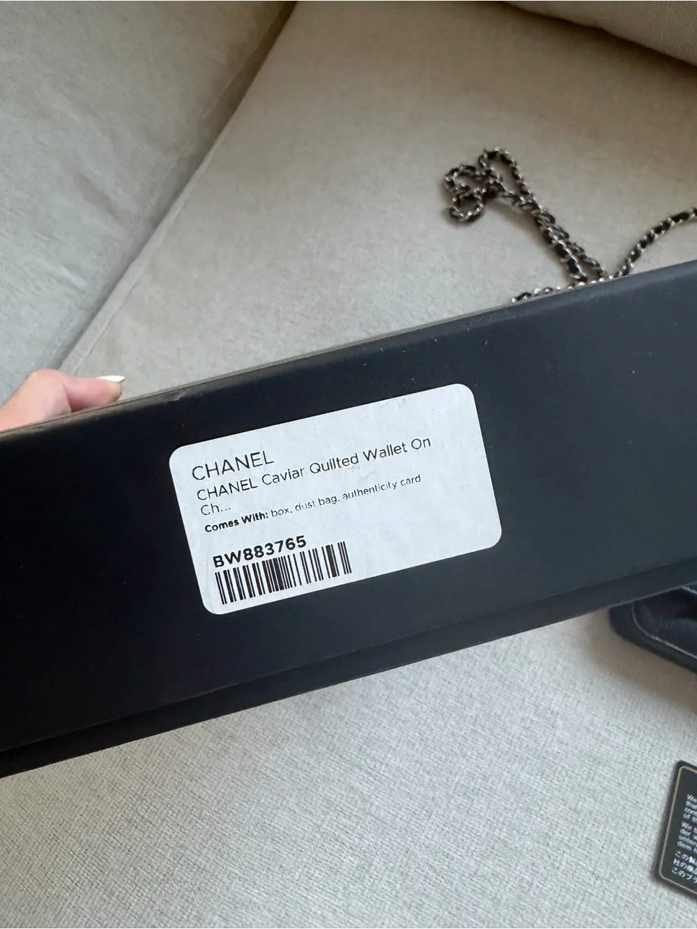 CHANEL Black Quilted Caviar Leather WOC
